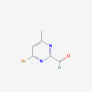 molecular formula C6H5BrN2O B2613561 4-Bromo-6-methylpyrimidine-2-carbaldehyde CAS No. 2248278-16-0