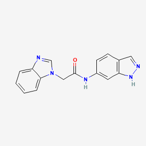 molecular formula C16H13N5O B2613562 2-(1H-benzo[d]imidazol-1-yl)-N-(1H-indazol-6-yl)acetamide CAS No. 1226428-94-9