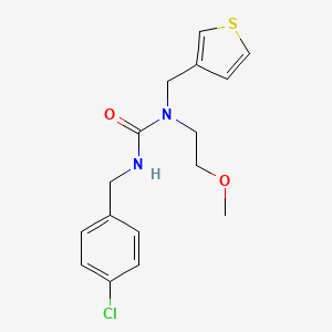 molecular formula C16H19ClN2O2S B2613565 3-(4-Chlorobenzyl)-1-(2-methoxyethyl)-1-(thiophen-3-ylmethyl)urea CAS No. 1219906-58-7