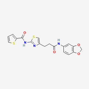 N-(4-(3-(benzo[d][1,3]dioxol-5-ylamino)-3-oxopropyl)thiazol-2-yl)thiophene-2-carboxamide