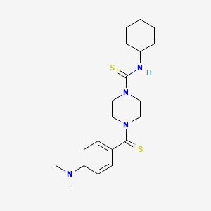 molecular formula C20H30N4S2 B2613570 N-cyclohexyl-4-(4-(dimethylamino)phenylcarbonothioyl)piperazine-1-carbothioamide CAS No. 899993-66-9