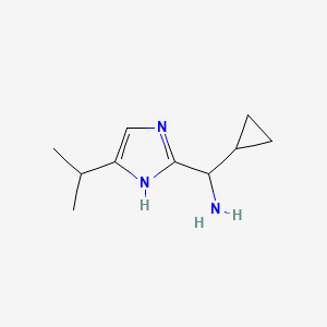 molecular formula C10H17N3 B2613575 cyclopropyl[5-(propan-2-yl)-1H-imidazol-2-yl]methanamine CAS No. 1936332-73-8