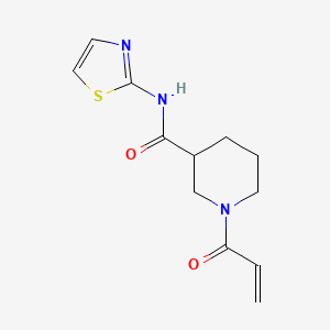 molecular formula C12H15N3O2S B2613579 1-Prop-2-enoyl-N-(1,3-thiazol-2-yl)piperidine-3-carboxamide CAS No. 2175508-08-2