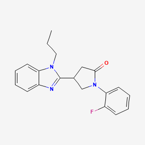 molecular formula C20H20FN3O B2613582 1-(2-Fluorophenyl)-4-(1-propylbenzimidazol-2-yl)pyrrolidin-2-one CAS No. 847395-90-8