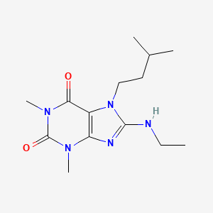 molecular formula C14H23N5O2 B2613585 8-(Ethylamino)-1,3-dimethyl-7-(3-methylbutyl)purine-2,6-dione CAS No. 384363-14-8