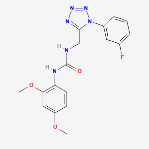 molecular formula C17H17FN6O3 B2613587 1-(2,4-dimethoxyphenyl)-3-((1-(3-fluorophenyl)-1H-tetrazol-5-yl)methyl)urea CAS No. 921110-18-1