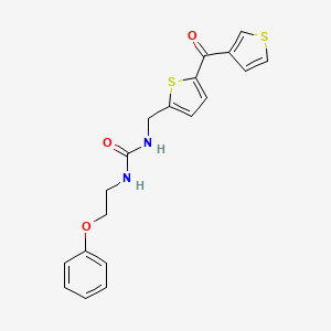 molecular formula C19H18N2O3S2 B2613588 1-(2-Phenoxyethyl)-3-((5-(thiophene-3-carbonyl)thiophen-2-yl)methyl)urea CAS No. 1797141-59-3
