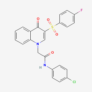 molecular formula C23H16ClFN2O4S B2613595 N-(4-chlorophenyl)-2-(3-((4-fluorophenyl)sulfonyl)-4-oxoquinolin-1(4H)-yl)acetamide CAS No. 902583-91-9