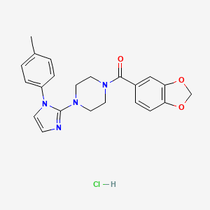 benzo[d][1,3]dioxol-5-yl(4-(1-(p-tolyl)-1H-imidazol-2-yl)piperazin-1-yl)methanone hydrochloride