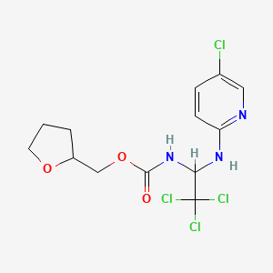 B2613606 (Tetrahydrofuran-2-yl)methyl (2,2,2-trichloro-1-((5-chloropyridin-2-yl)amino)ethyl)carbamate CAS No. 380351-60-0