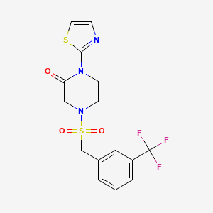 1-(Thiazol-2-yl)-4-((3-(trifluoromethyl)benzyl)sulfonyl)piperazin-2-one