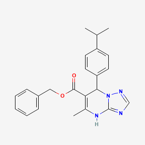 molecular formula C23H24N4O2 B2613613 Benzyl 7-(4-isopropylphenyl)-5-methyl-4,7-dihydro-[1,2,4]triazolo[1,5-a]pyrimidine-6-carboxylate CAS No. 909575-18-4