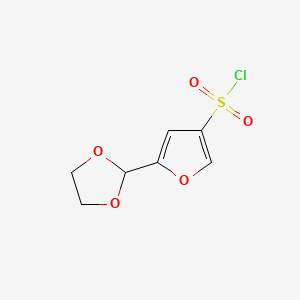 molecular formula C7H7ClO5S B2613614 5-(1,3-Dioxolan-2-yl)furan-3-sulfonyl chloride CAS No. 2230800-16-3