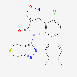 molecular formula C24H21ClN4O2S B2613615 3-(2-chlorophenyl)-N-(2-(2,3-dimethylphenyl)-4,6-dihydro-2H-thieno[3,4-c]pyrazol-3-yl)-5-methylisoxazole-4-carboxamide CAS No. 450344-48-6