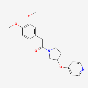 molecular formula C19H22N2O4 B2613618 2-(3,4-二甲氧基苯基)-1-(3-(吡啶-4-氧基)吡咯烷-1-基)乙酮 CAS No. 2034249-30-2