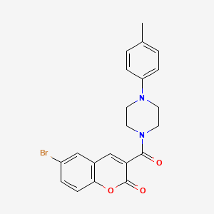 molecular formula C21H19BrN2O3 B2613627 6-Bromo-3-[4-(4-methylphenyl)piperazine-1-carbonyl]chromen-2-one CAS No. 663938-03-2