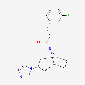 molecular formula C19H22ClN3O B2613628 1-((1R,5S)-3-(1H-咪唑-1-基)-8-氮杂双环[3.2.1]辛烷-8-基)-3-(3-氯苯基)丙烷-1-酮 CAS No. 2309713-18-4