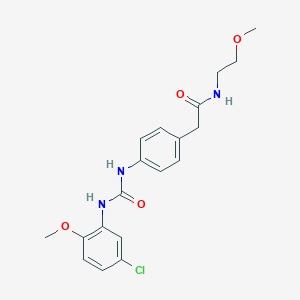 molecular formula C19H22ClN3O4 B2613633 2-(4-(3-(5-chloro-2-methoxyphenyl)ureido)phenyl)-N-(2-methoxyethyl)acetamide CAS No. 1207006-06-1