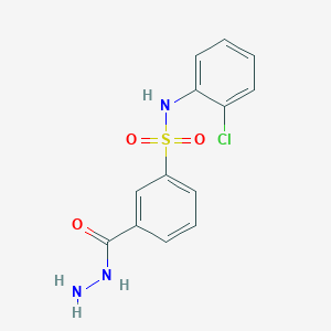molecular formula C13H12ClN3O3S B2613636 N-(2-chlorophenyl)-3-(hydrazinecarbonyl)benzene-1-sulfonamide CAS No. 328028-14-4