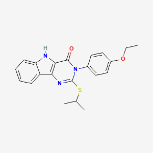 molecular formula C21H21N3O2S B2613637 3-(4-ethoxyphenyl)-2-(isopropylthio)-3H-pyrimido[5,4-b]indol-4(5H)-one CAS No. 536710-28-8