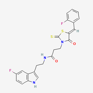 (Z)-N-(2-(5-fluoro-1H-indol-3-yl)ethyl)-3-(5-(2-fluorobenzylidene)-4-oxo-2-thioxothiazolidin-3-yl)propanamide