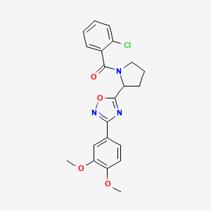 molecular formula C21H20ClN3O4 B2613641 5-[1-(2-Chlorobenzoyl)pyrrolidin-2-yl]-3-(3,4-dimethoxyphenyl)-1,2,4-oxadiazole CAS No. 1790341-00-2