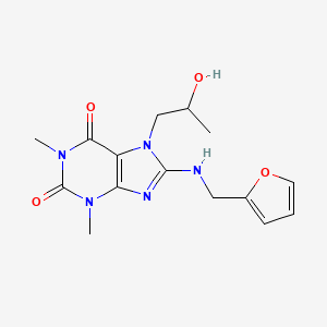 molecular formula C15H19N5O4 B2613643 8-((furan-2-ylmethyl)amino)-7-(2-hydroxypropyl)-1,3-dimethyl-1H-purine-2,6(3H,7H)-dione CAS No. 878452-00-7