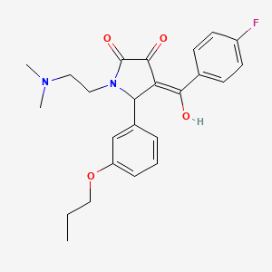 molecular formula C24H27FN2O4 B2613648 1-(2-(dimethylamino)ethyl)-4-(4-fluorobenzoyl)-3-hydroxy-5-(3-propoxyphenyl)-1H-pyrrol-2(5H)-one CAS No. 620142-62-3