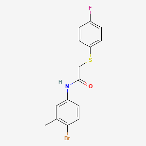 molecular formula C15H13BrFNOS B2613649 N-(4-bromo-3-methylphenyl)-2-[(4-fluorophenyl)sulfanyl]acetamide CAS No. 693266-39-6
