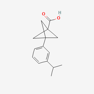 molecular formula C15H18O2 B2613650 3-(3-Propan-2-ylphenyl)bicyclo[1.1.1]pentane-1-carboxylic acid CAS No. 2287331-54-6