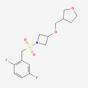 molecular formula C15H19F2NO4S B2613659 1-((2,5-二氟苄基)磺酰)-3-((四氢呋喃-3-基)甲氧基)氮杂环丁烷 CAS No. 2310103-93-4