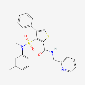 molecular formula C25H23N3O3S2 B2613667 3-(N-methyl-N-(m-tolyl)sulfamoyl)-4-phenyl-N-(pyridin-2-ylmethyl)thiophene-2-carboxamide CAS No. 1114660-08-0