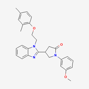 molecular formula C28H29N3O3 B2613669 4-{1-[2-(2,4-二甲基苯氧基)乙基]-1H-苯并咪唑-2-基}-1-(3-甲氧基苯基)吡咯烷-2-酮 CAS No. 912903-13-0