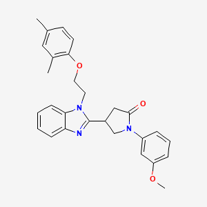 molecular formula C28H29N3O3 B2613669 4-{1-[2-(2,4-dimethylphenoxy)ethyl]-1H-benzimidazol-2-yl}-1-(3-methoxyphenyl)pyrrolidin-2-one CAS No. 912903-13-0