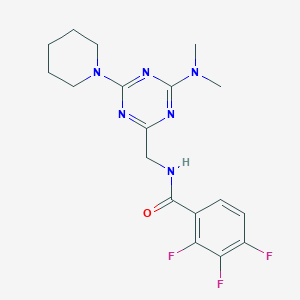 molecular formula C18H21F3N6O B2613670 N-((4-(dimethylamino)-6-(piperidin-1-yl)-1,3,5-triazin-2-yl)methyl)-2,3,4-trifluorobenzamide CAS No. 2034209-91-9