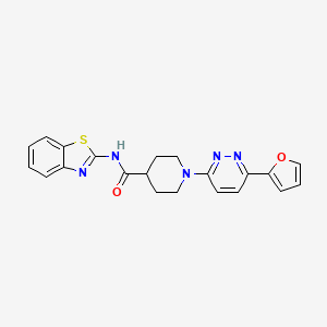 molecular formula C21H19N5O2S B2613675 N-(benzo[d]thiazol-2-yl)-1-(6-(furan-2-yl)pyridazin-3-yl)piperidine-4-carboxamide CAS No. 1203291-07-9