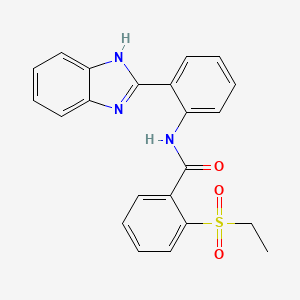 molecular formula C22H19N3O3S B2613683 N-[2-(1H-苯并咪唑-2-基)苯基]-2-(乙磺酰基)苯甲酰胺 CAS No. 896355-42-3
