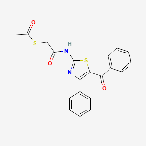 S-(2-((5-benzoyl-4-phenylthiazol-2-yl)amino)-2-oxoethyl) ethanethioate