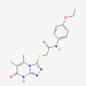2-((5,6-dimethyl-7-oxo-7,8-dihydro-[1,2,4]triazolo[4,3-a]pyrimidin-3-yl)thio)-N-(4-ethoxyphenyl)acetamide