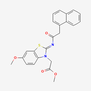 molecular formula C23H20N2O4S B2613693 (Z)-methyl 2-(6-methoxy-2-((2-(naphthalen-1-yl)acetyl)imino)benzo[d]thiazol-3(2H)-yl)acetate CAS No. 1006291-60-6