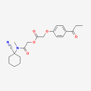 molecular formula C21H26N2O5 B2613698 [2-[(1-Cyanocyclohexyl)-methylamino]-2-oxoethyl] 2-(4-propanoylphenoxy)acetate CAS No. 875279-33-7