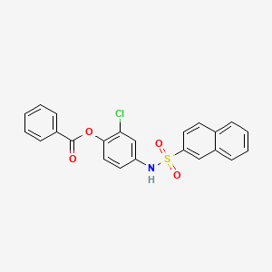 molecular formula C23H16ClNO4S B2613700 2-Chloro-4-(naphthalene-2-sulfonamido)phenyl benzoate CAS No. 301313-95-1