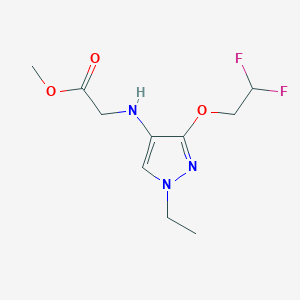 molecular formula C10H15F2N3O3 B2613702 Methyl 2-[[3-(2,2-difluoroethoxy)-1-ethylpyrazol-4-yl]amino]acetate CAS No. 2247206-24-0