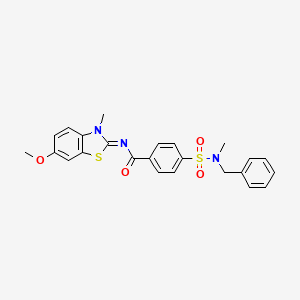 molecular formula C24H23N3O4S2 B2613704 4-[benzyl(methyl)sulfamoyl]-N-(6-methoxy-3-methyl-1,3-benzothiazol-2-ylidene)benzamide CAS No. 850909-59-0