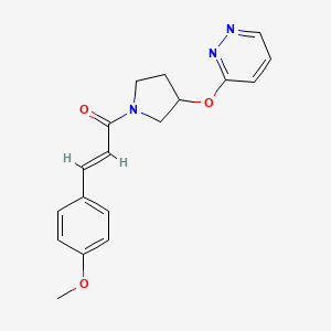 molecular formula C18H19N3O3 B2613708 (E)-3-(4-methoxyphenyl)-1-(3-(pyridazin-3-yloxy)pyrrolidin-1-yl)prop-2-en-1-one CAS No. 2035019-43-1