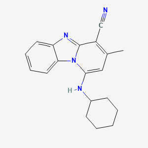 1-(Cyclohexylamino)-3-methylpyrido[1,2-a]benzimidazole-4-carbonitrile