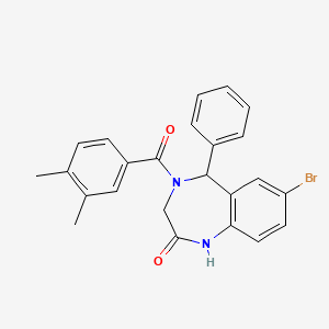 molecular formula C24H21BrN2O2 B2613715 7-溴-4-(3,4-二甲基苯甲酰)-5-苯基-4,5-二氢-1H-苯并[e][1,4]二氮杂卓-2(3H)-酮 CAS No. 533876-88-9