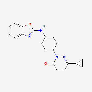molecular formula C20H22N4O2 B2613728 2-{4-[(1,3-Benzoxazol-2-yl)amino]cyclohexyl}-6-cyclopropyl-2,3-dihydropyridazin-3-one CAS No. 2202331-83-5