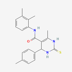 molecular formula C21H23N3OS B2613729 N-(2,3-dimethylphenyl)-6-methyl-4-(4-methylphenyl)-2-thioxo-1,2,3,4-tetrahydropyrimidine-5-carboxamide CAS No. 374615-65-3