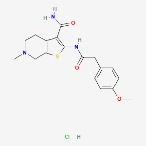 2-(2-(4-Methoxyphenyl)acetamido)-6-methyl-4,5,6,7-tetrahydrothieno[2,3-c]pyridine-3-carboxamide hydrochloride